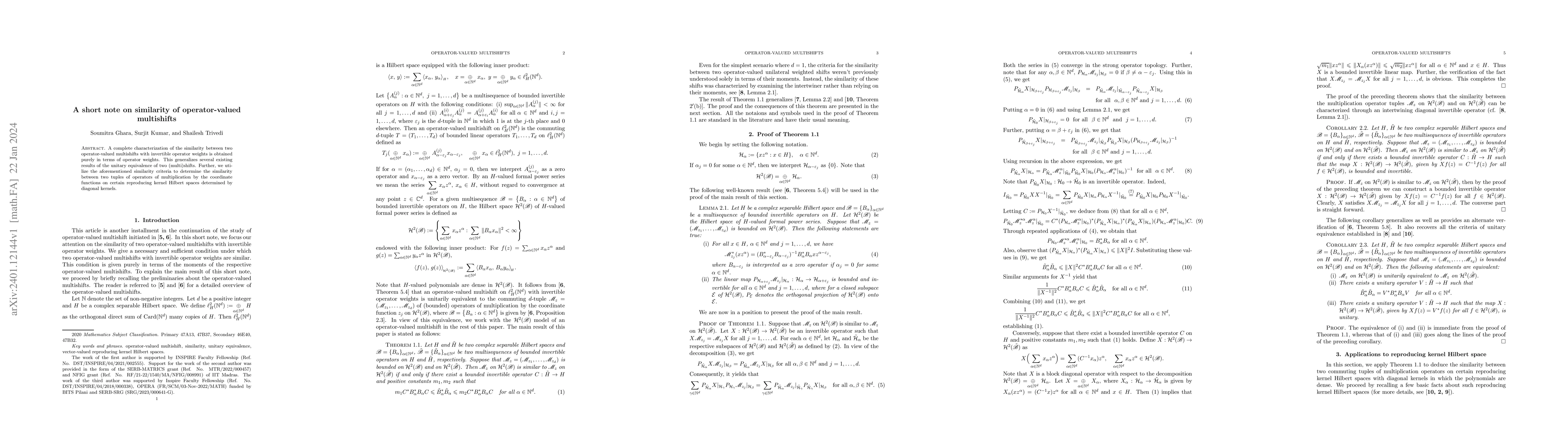 Thumbnail for A short note on similarity of operator-valued multishifts