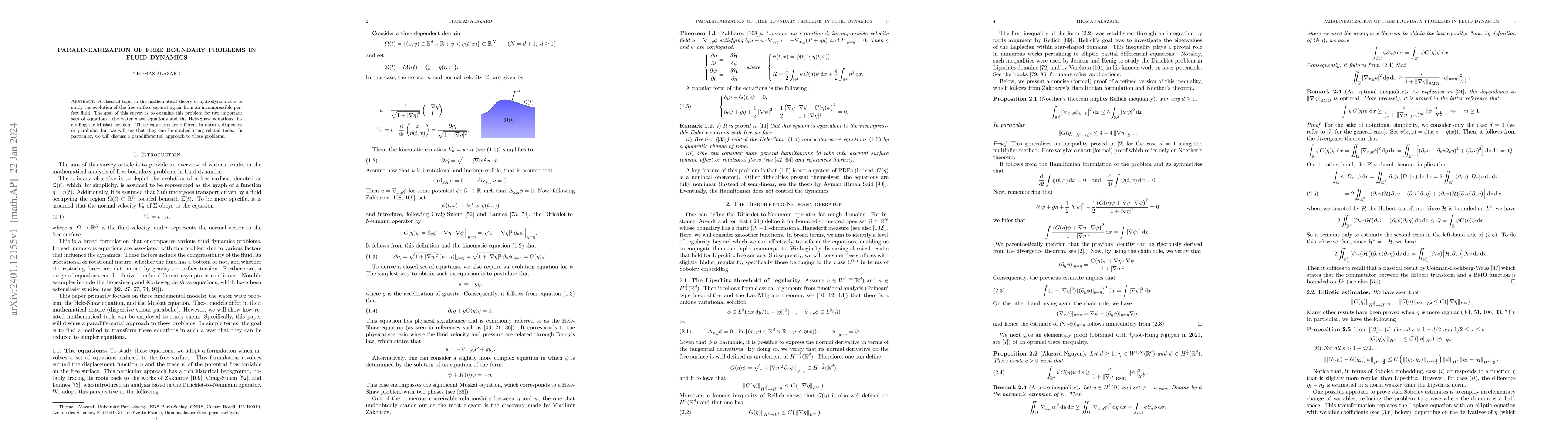 Thumbnail for Paralinearization of free boundary problems in fluid dynamics