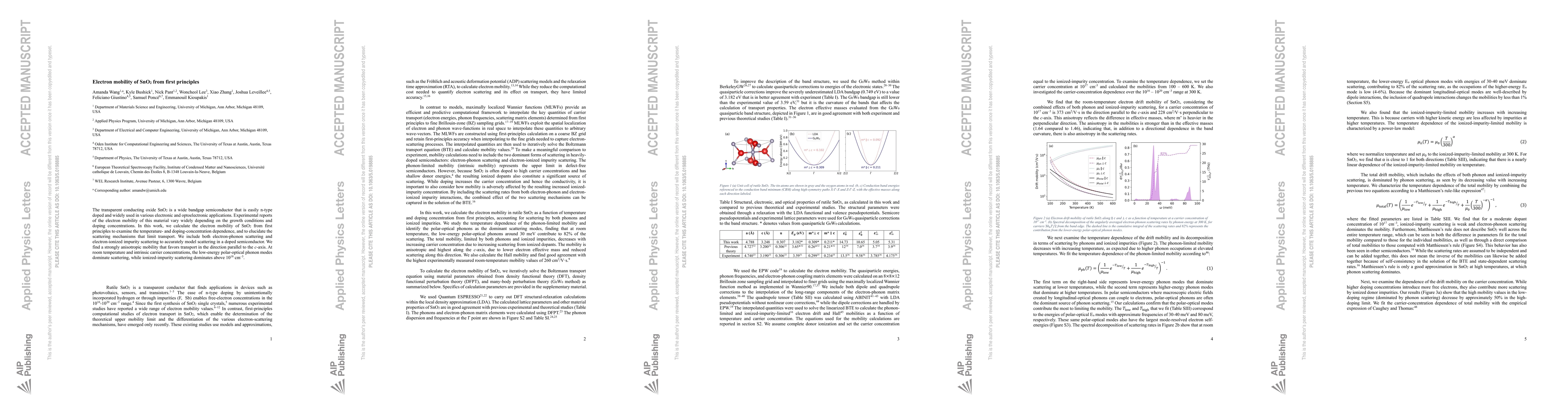 Thumbnail for Electron mobility of SnO2 from first principles