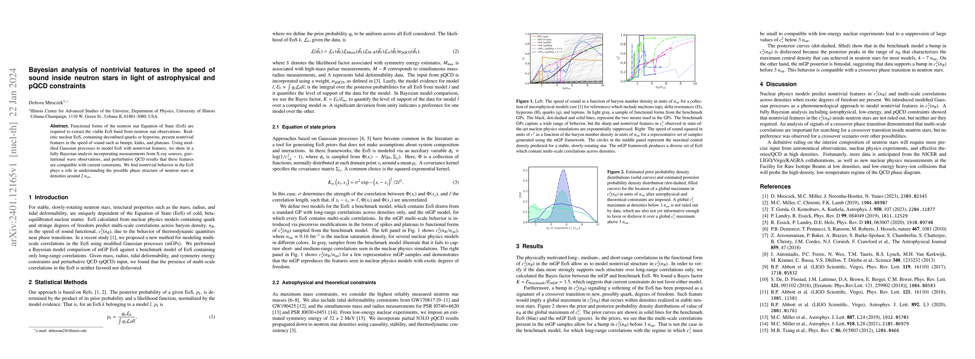 Thumbnail for Bayesian analysis of nontrivial features in the speed of sound inside
  neutron stars in light of astrophysical and pQCD constraints