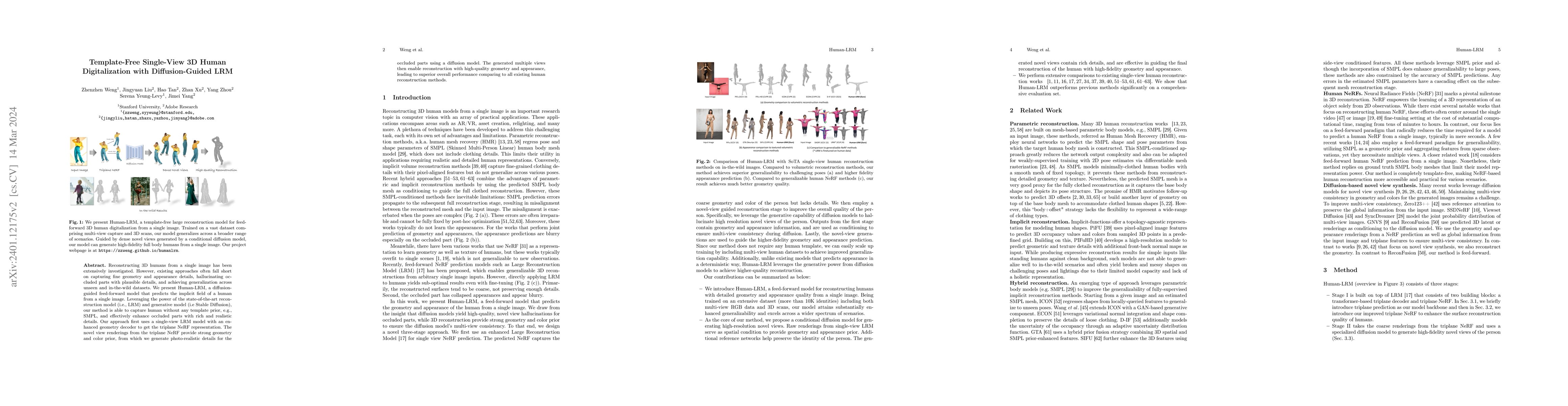 Thumbnail for Template-Free Single-View 3D Human Digitalization with Diffusion-Guided
  LRM