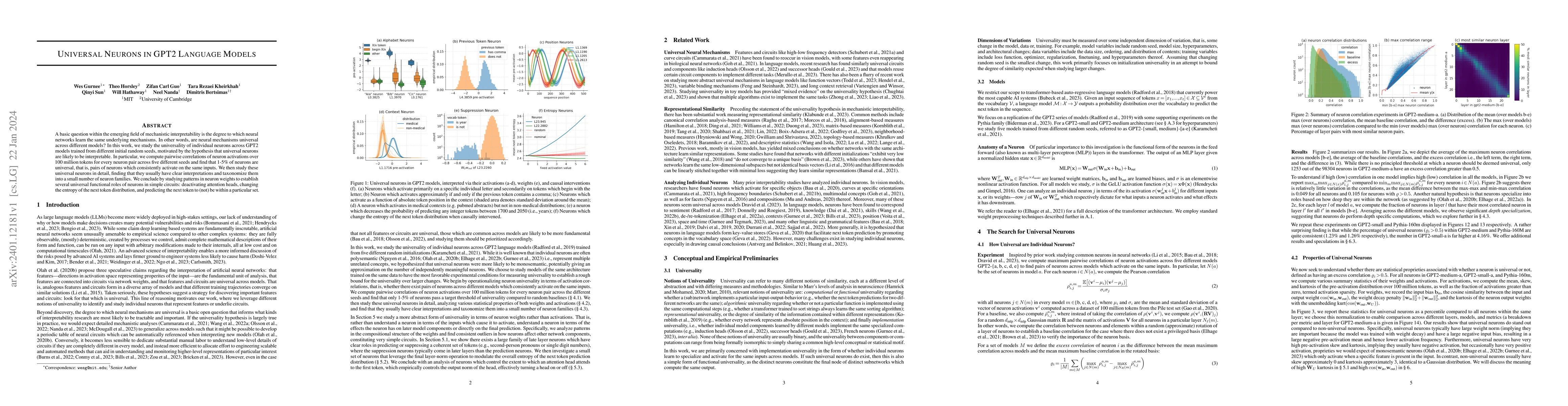 Thumbnail for Universal Neurons in GPT2 Language Models