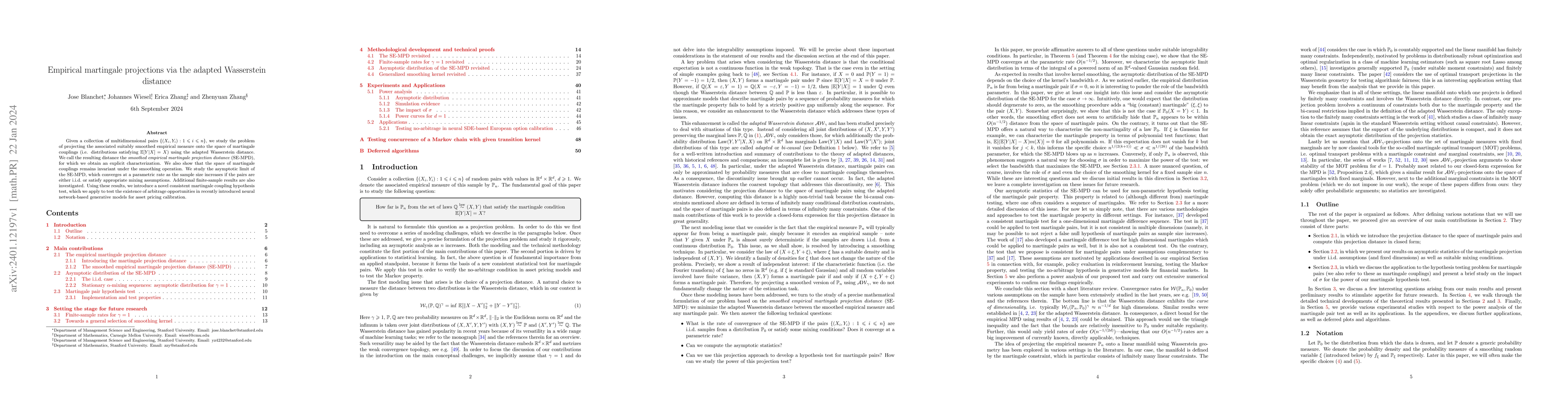 Thumbnail for Empirical martingale projections via the adapted Wasserstein distance