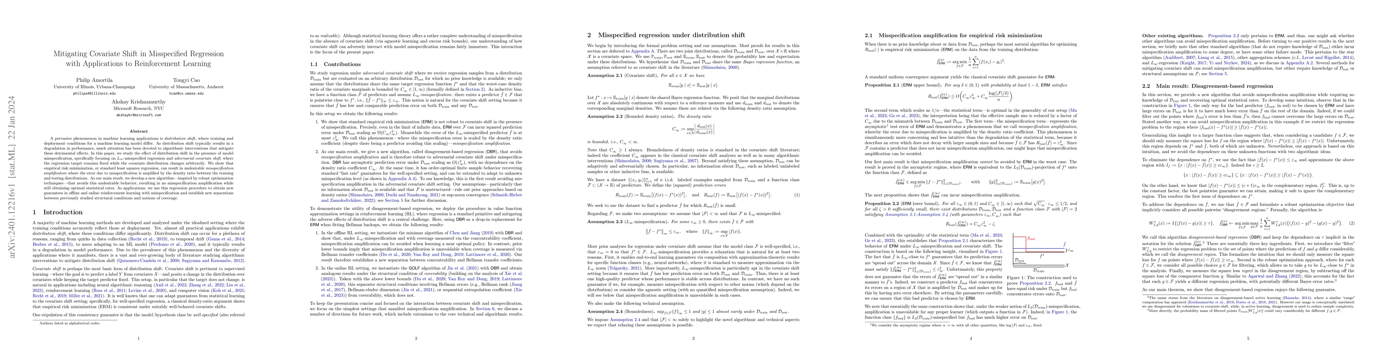 Thumbnail for Mitigating Covariate Shift in Misspecified Regression with Applications
  to Reinforcement Learning