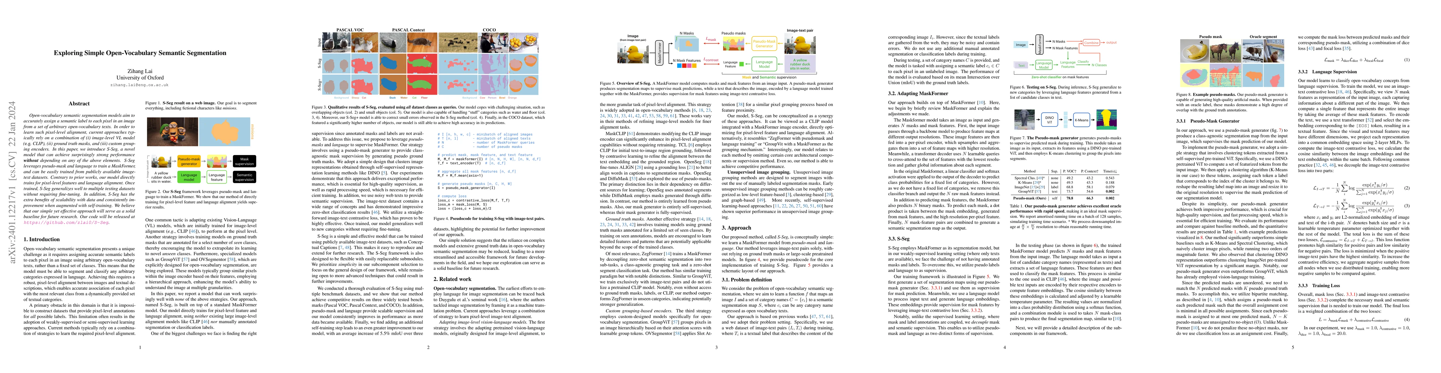 Thumbnail for Exploring Simple Open-Vocabulary Semantic Segmentation