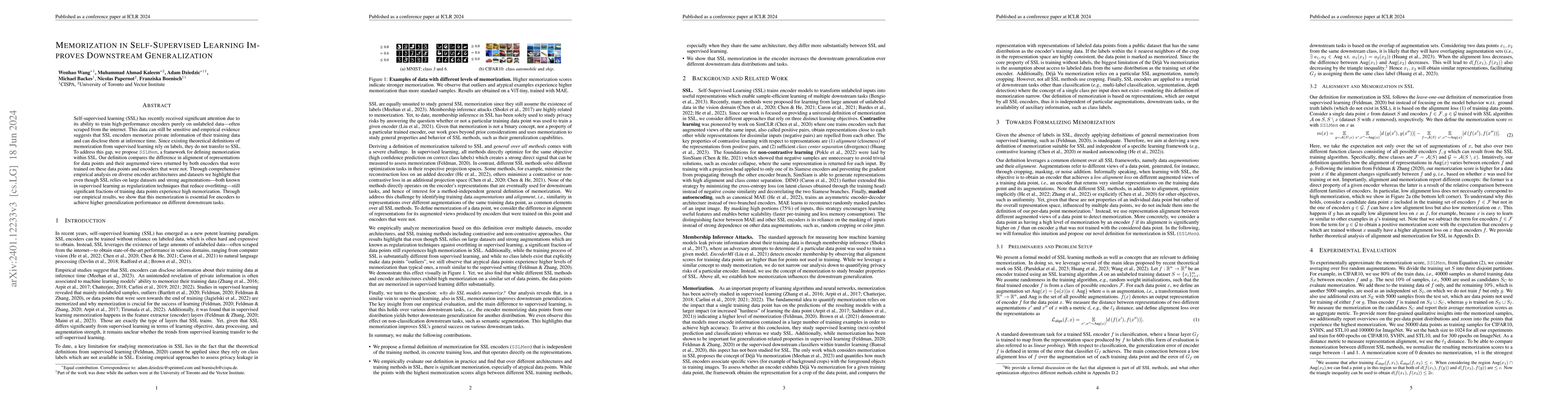 Thumbnail for Memorization in Self-Supervised Learning Improves Downstream
  Generalization
