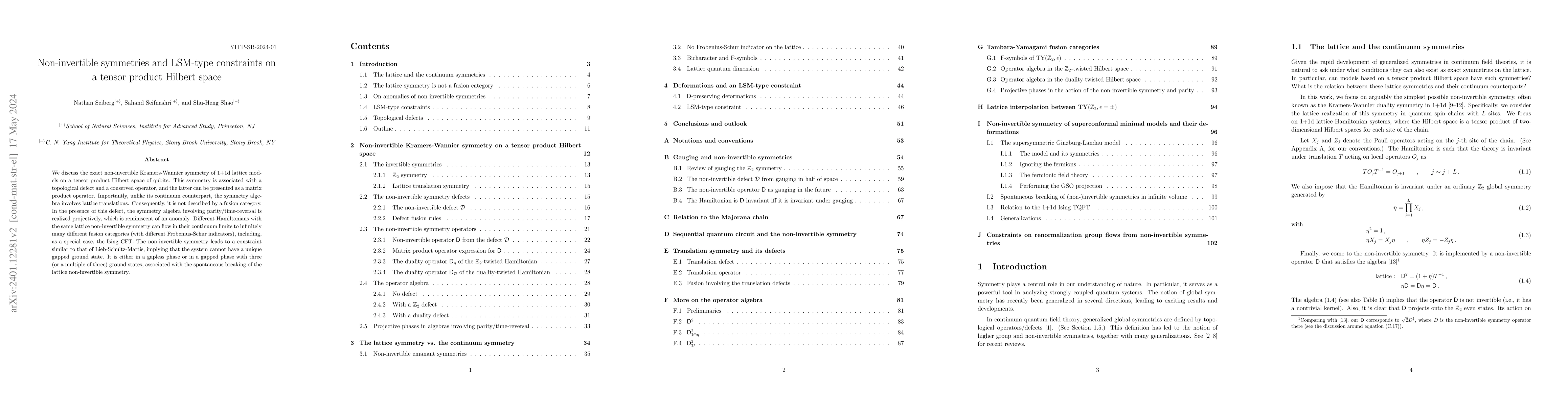Thumbnail for Non-invertible symmetries and LSM-type constraints on a tensor product
  Hilbert space