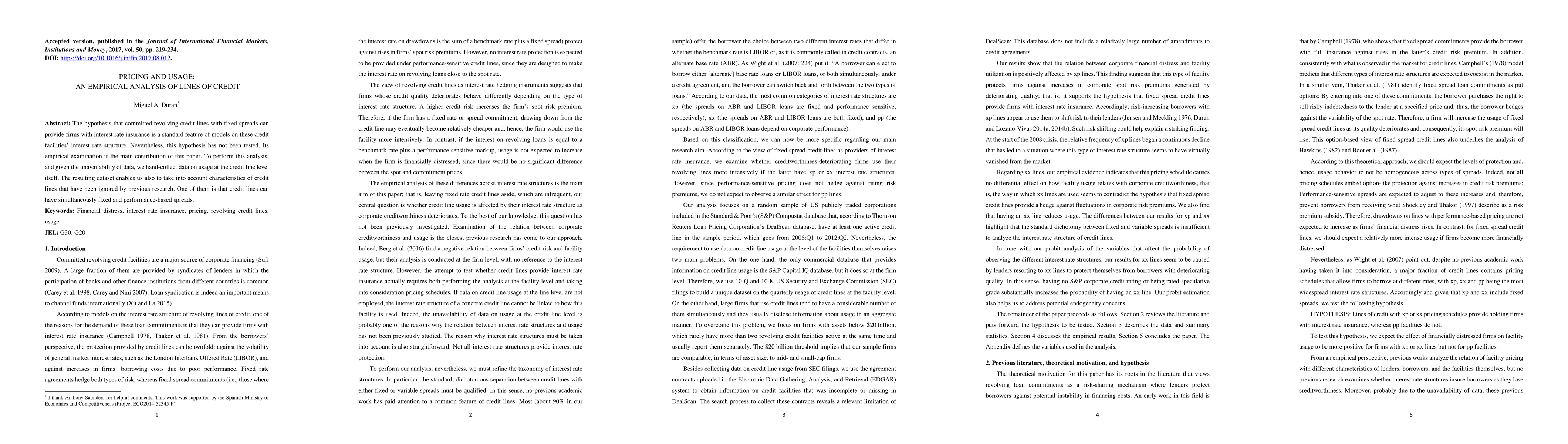 Thumbnail for Pricing and Usage: An Empirical Analysis of Lines of Credit
