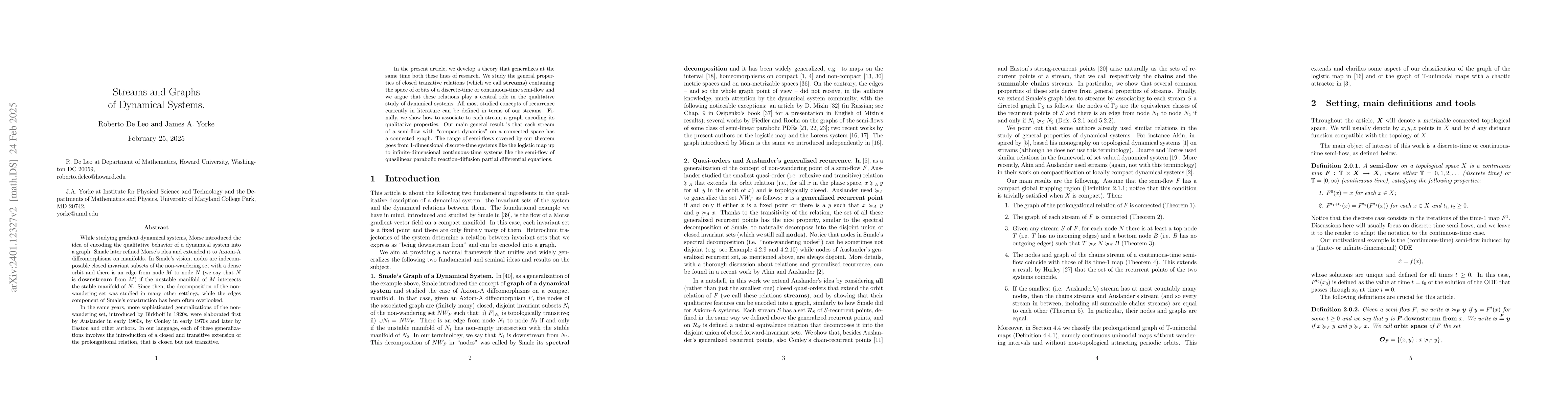 Thumbnail for Streams and Graphs of Dynamical Systems