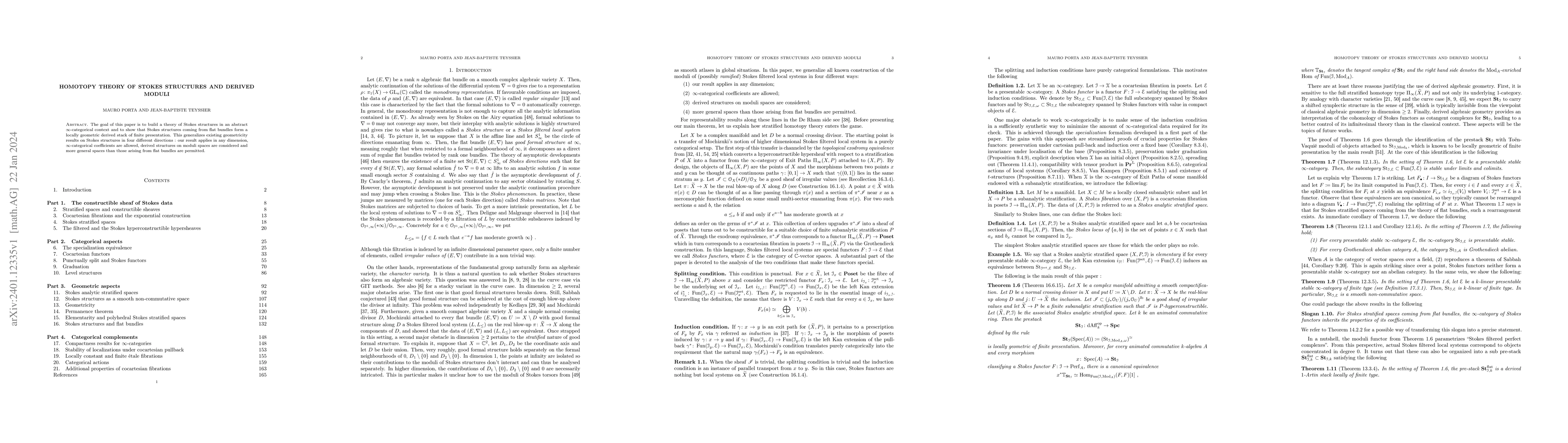 Thumbnail for Homotopy theory of Stokes structures and derived moduli