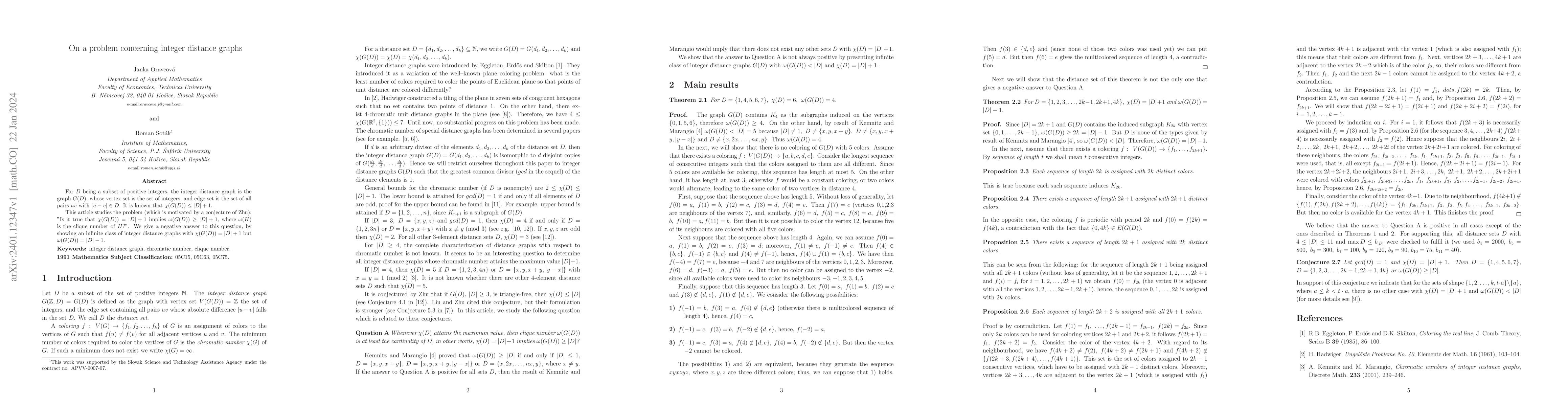 Thumbnail for On a problem concerning integer distance graphs