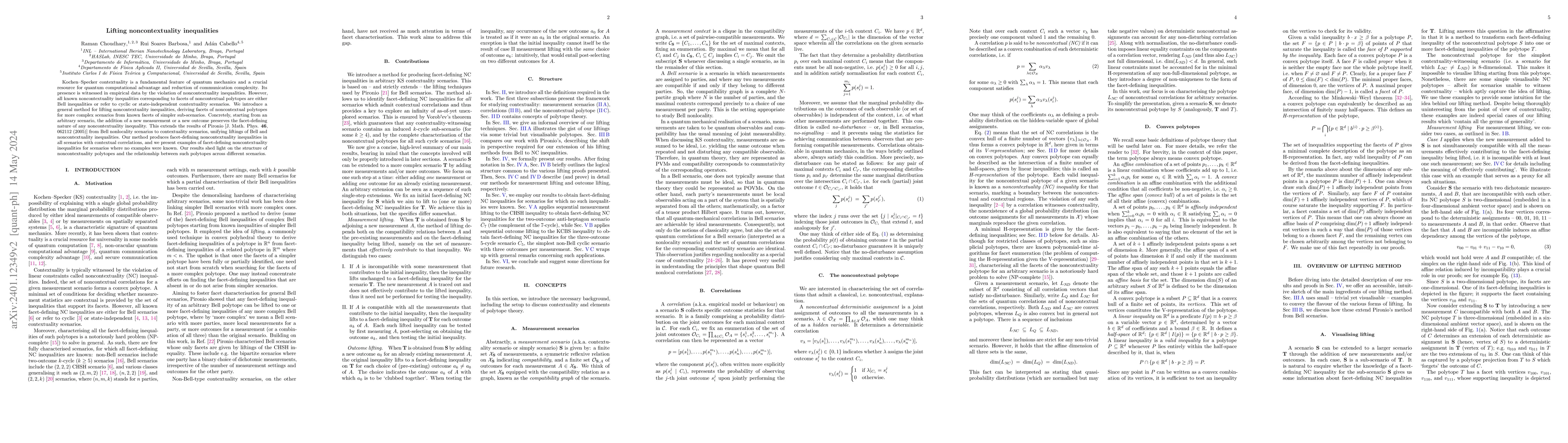 Thumbnail for Lifting noncontextuality inequalities