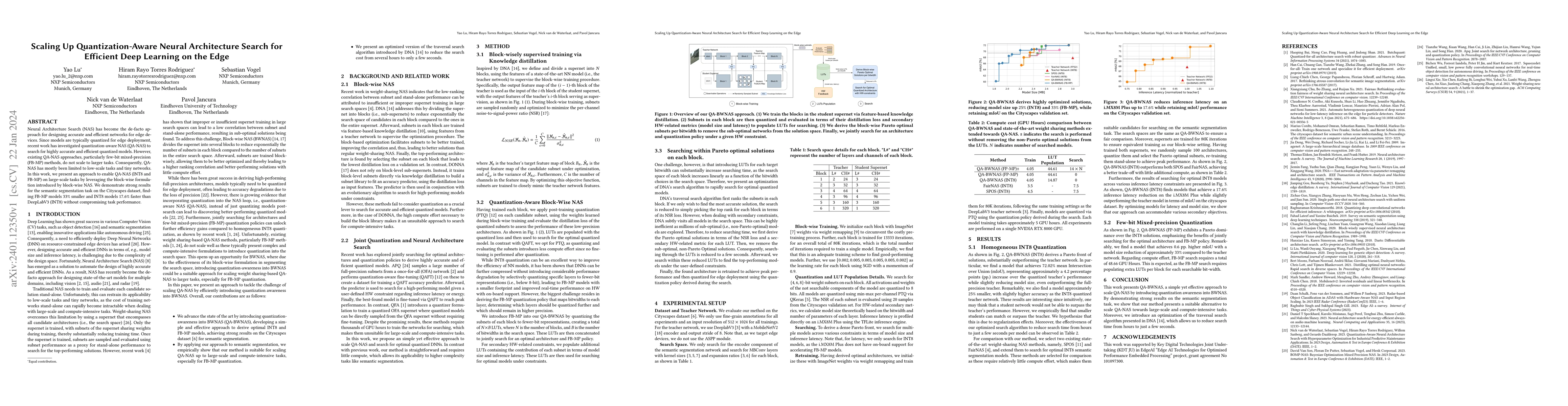 Thumbnail for Scaling Up Quantization-Aware Neural Architecture Search for Efficient
  Deep Learning on the Edge