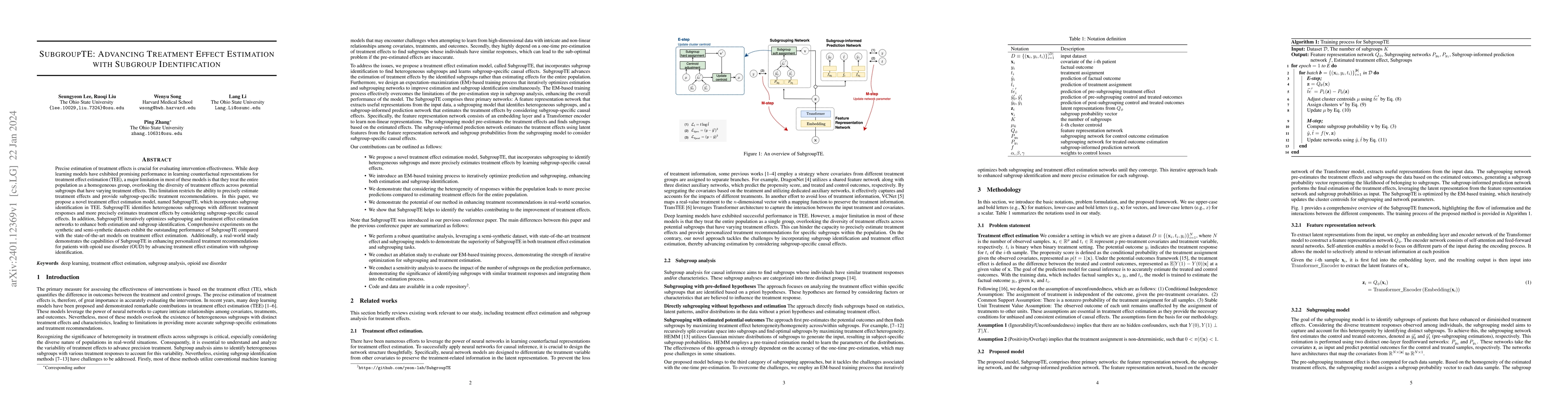 Thumbnail for SubgroupTE: Advancing Treatment Effect Estimation with Subgroup
  Identification