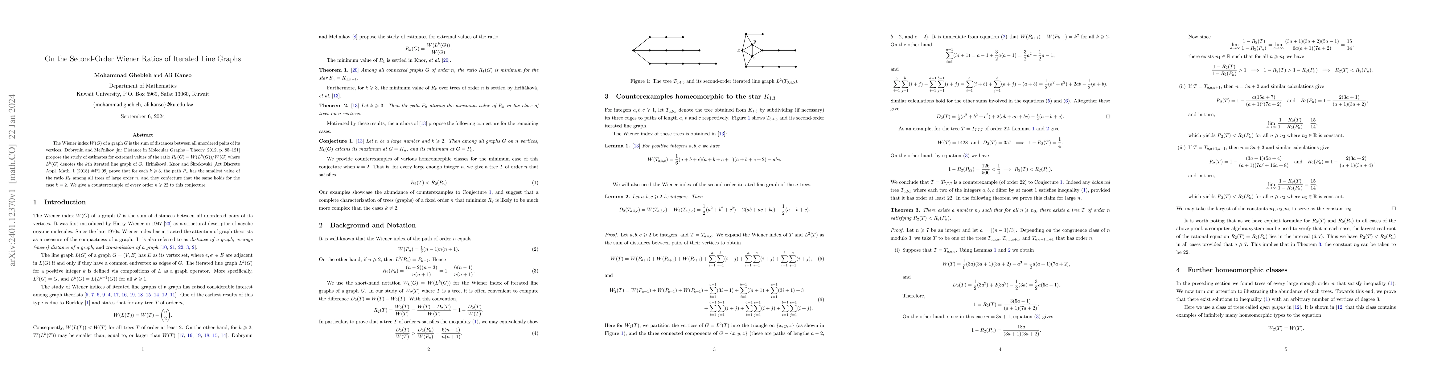 Thumbnail for On the Second-Order Wiener Ratios of Iterated Line Graphs