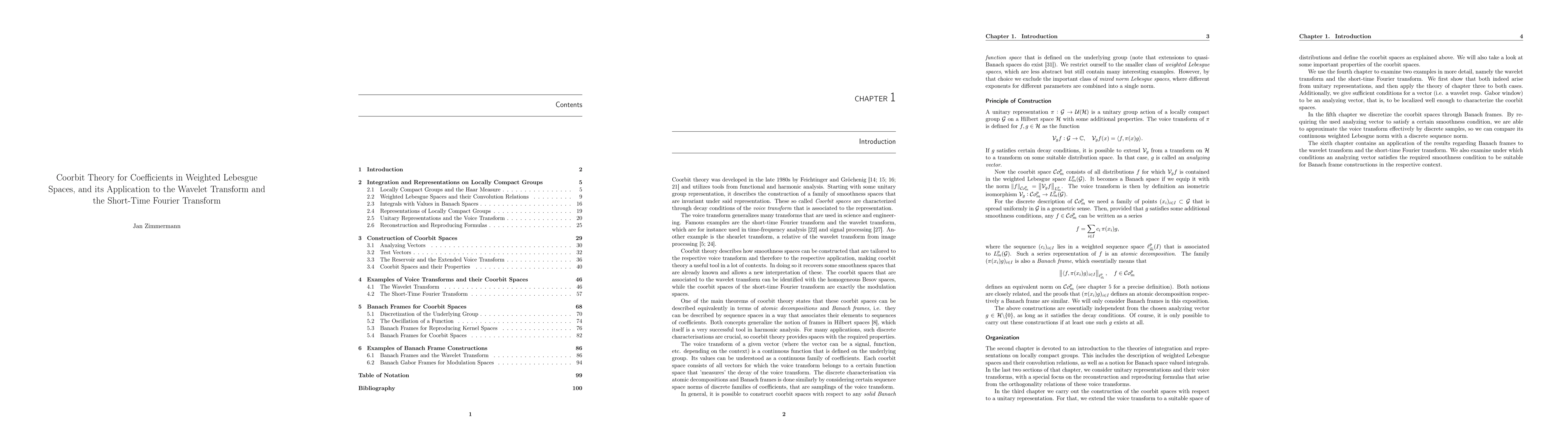 Thumbnail for Coorbit Theory for Coefficients in Weighted Lebesgue Spaces, and its
  Application to the Wavelet Transform and the Short-Time Fourier Transform