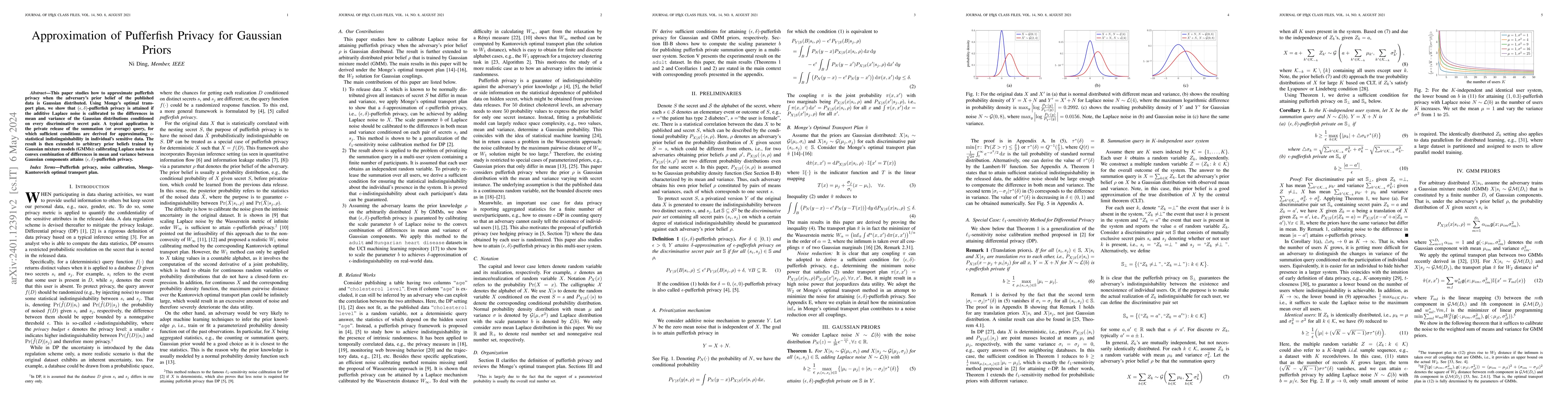 Thumbnail for Approximation of Pufferfish Privacy for Gaussian Priors