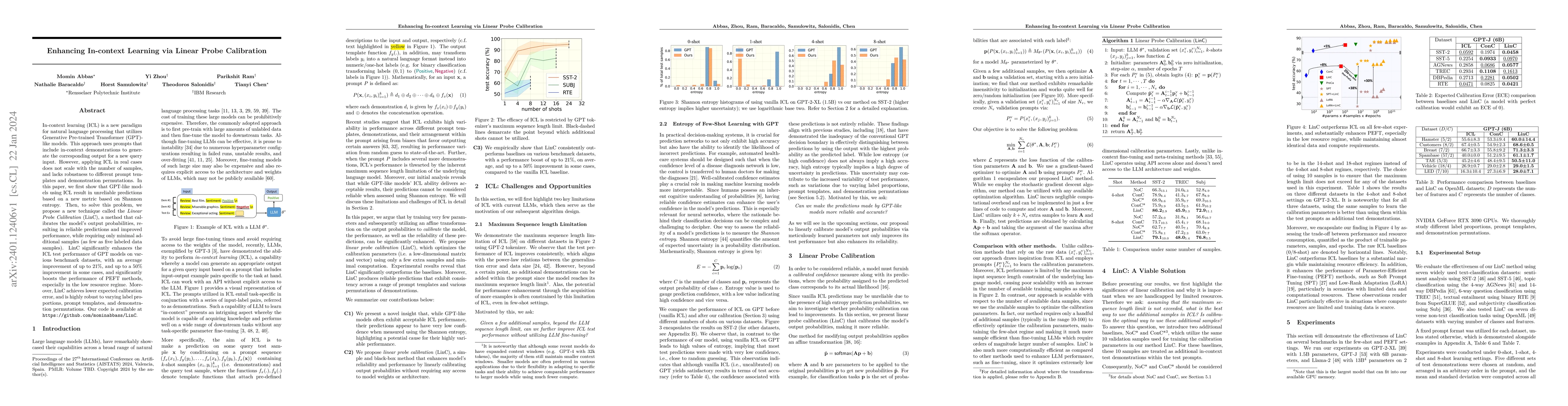 Thumbnail for Enhancing In-context Learning via Linear Probe Calibration