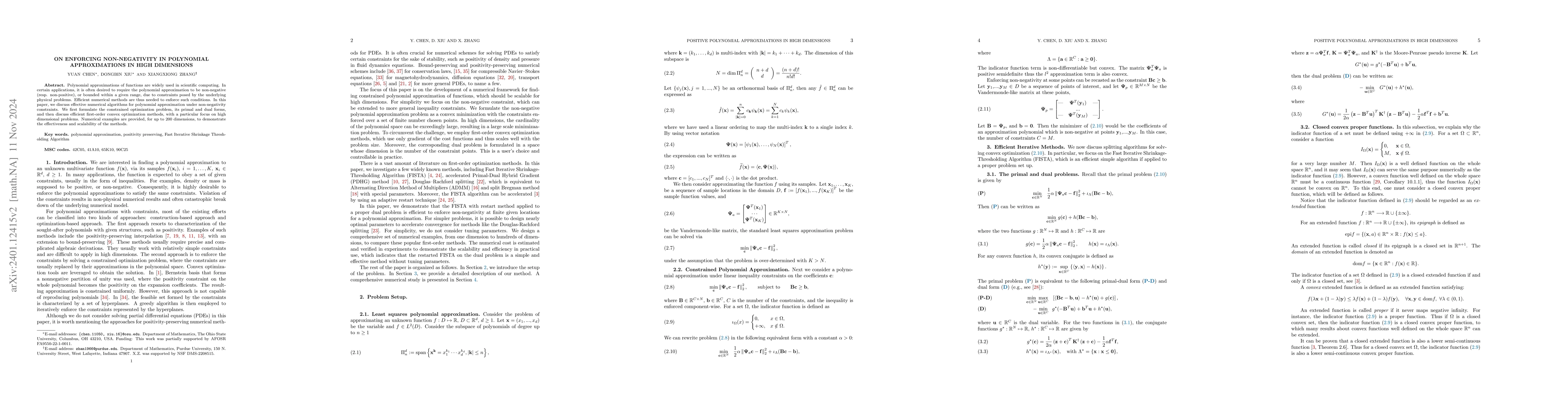 Thumbnail for On enforcing non-negativity in polynomial approximations in high
  dimensions