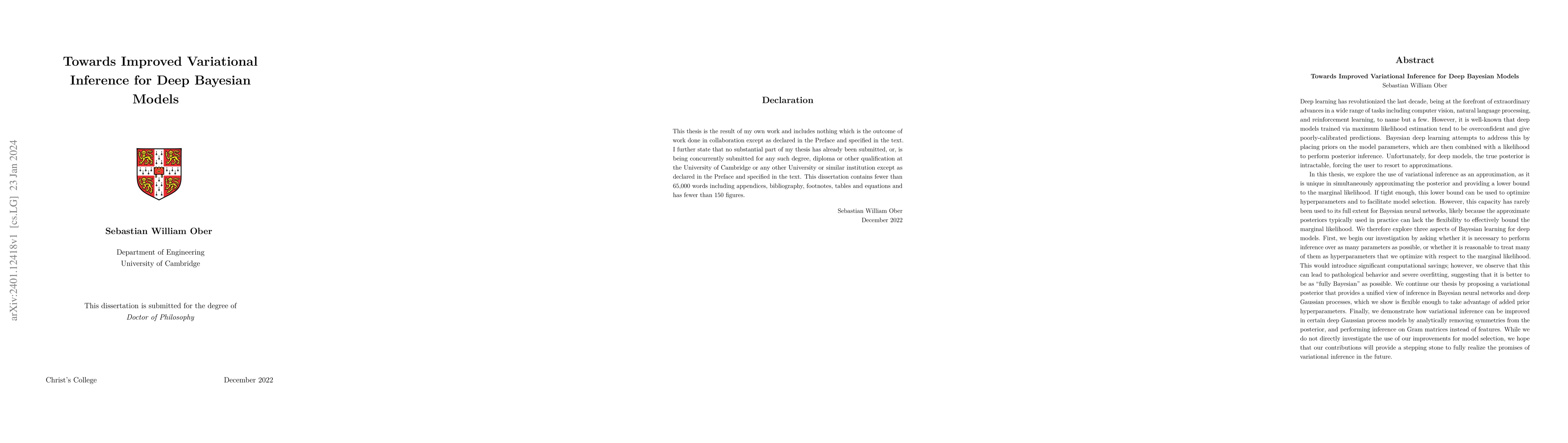 Thumbnail for Towards Improved Variational Inference for Deep Bayesian Models