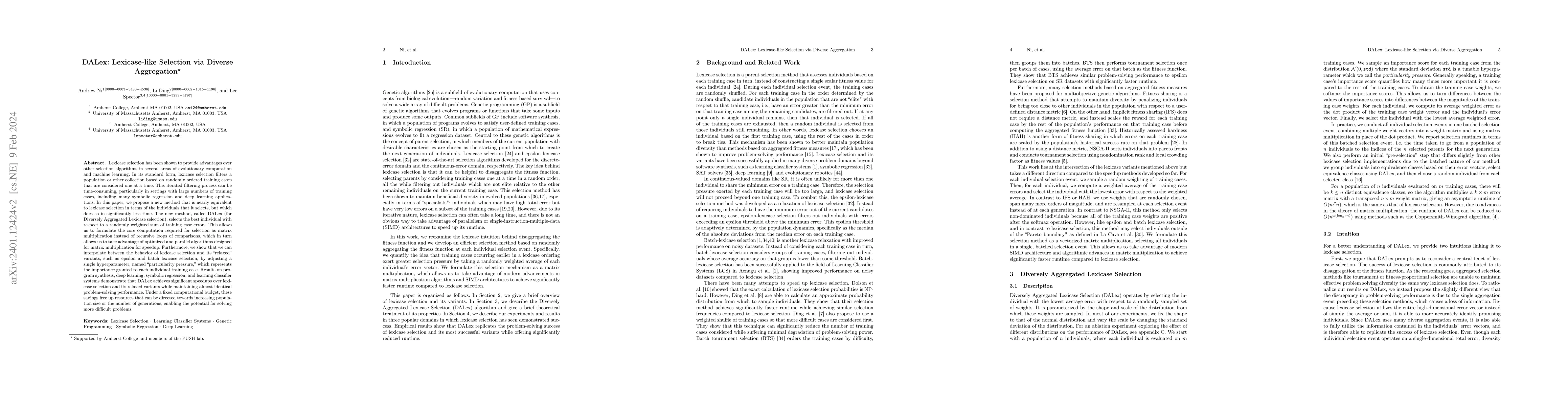 Thumbnail for DALex: Lexicase-like Selection via Diverse Aggregation