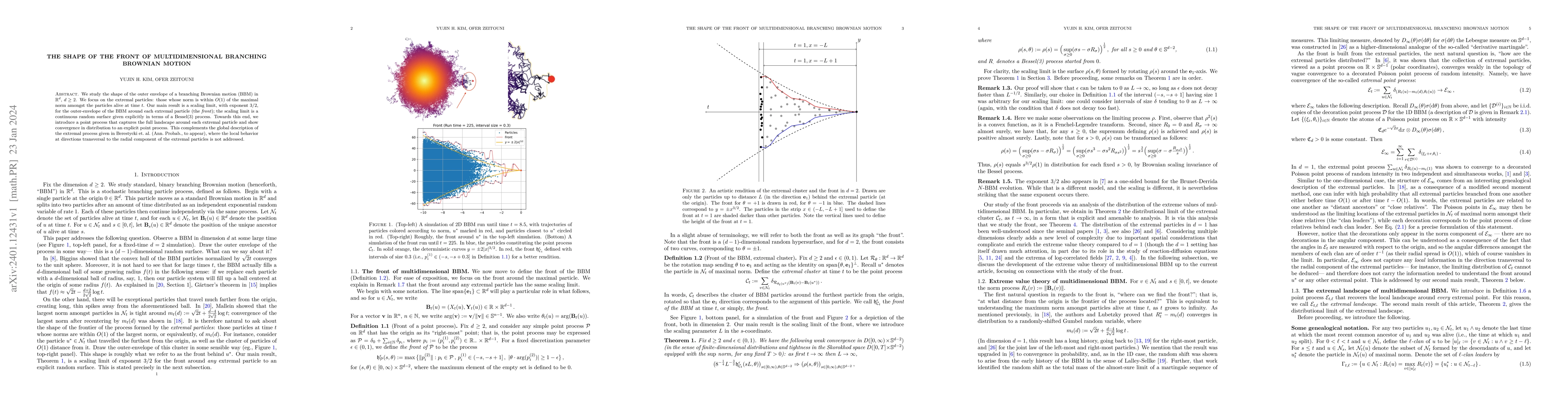 Thumbnail for The shape of the front of multidimensional branching Brownian motion