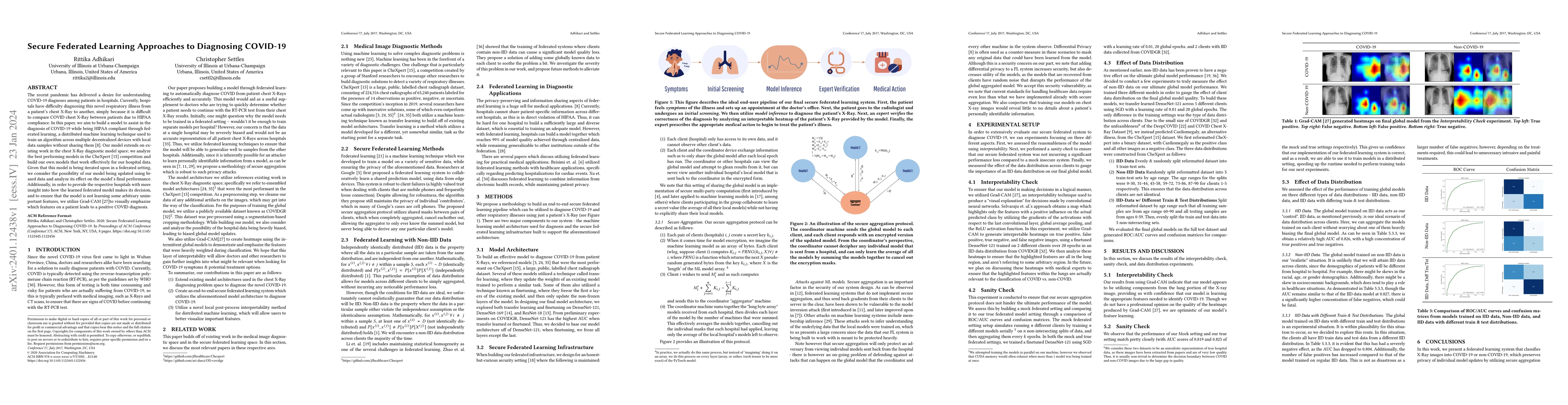 Thumbnail for Secure Federated Learning Approaches to Diagnosing COVID-19
