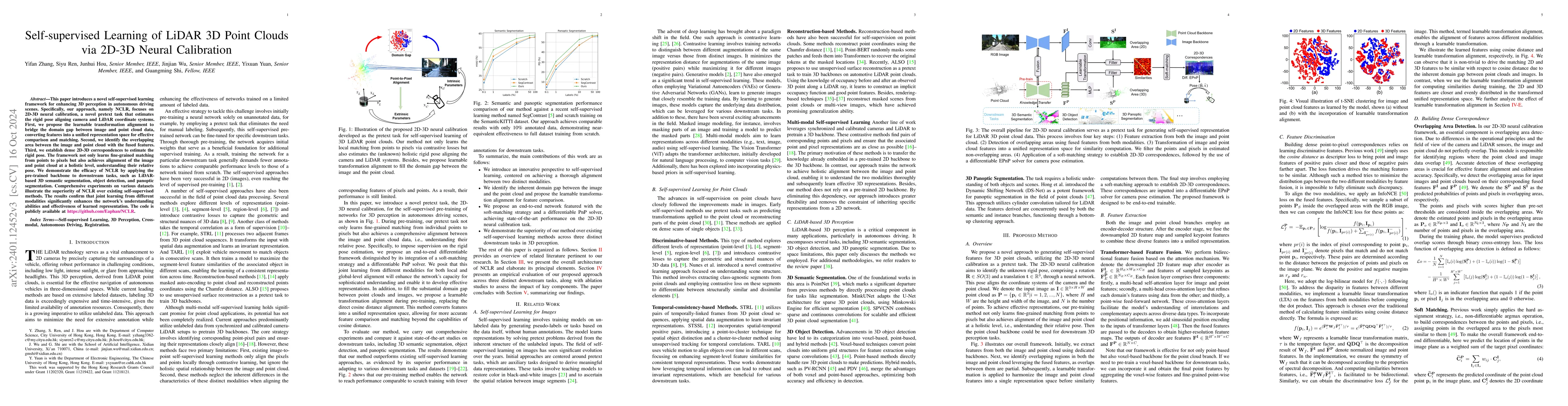 Thumbnail for Self-supervised Learning of LiDAR 3D Point Clouds via 2D-3D Neural
  Calibration