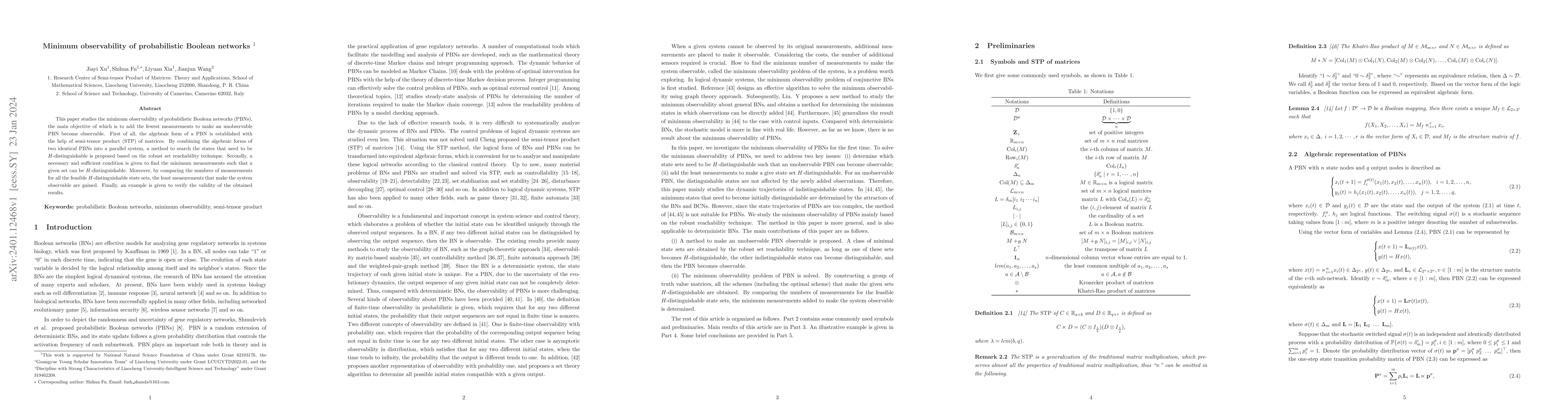 Thumbnail for Minimum observability of probabilistic Boolean networks