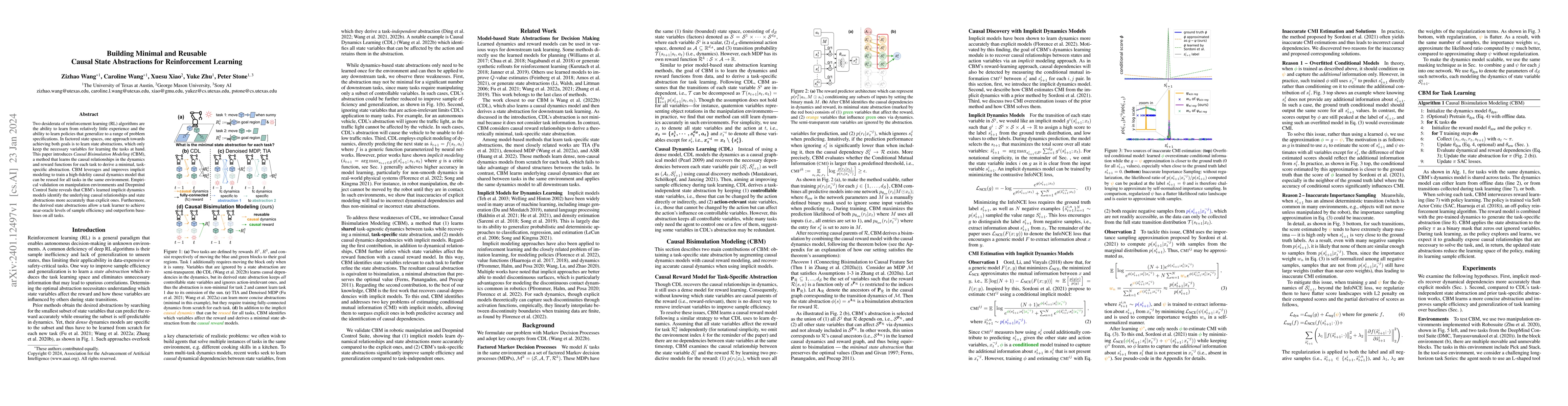 Thumbnail for Building Minimal and Reusable Causal State Abstractions for
  Reinforcement Learning