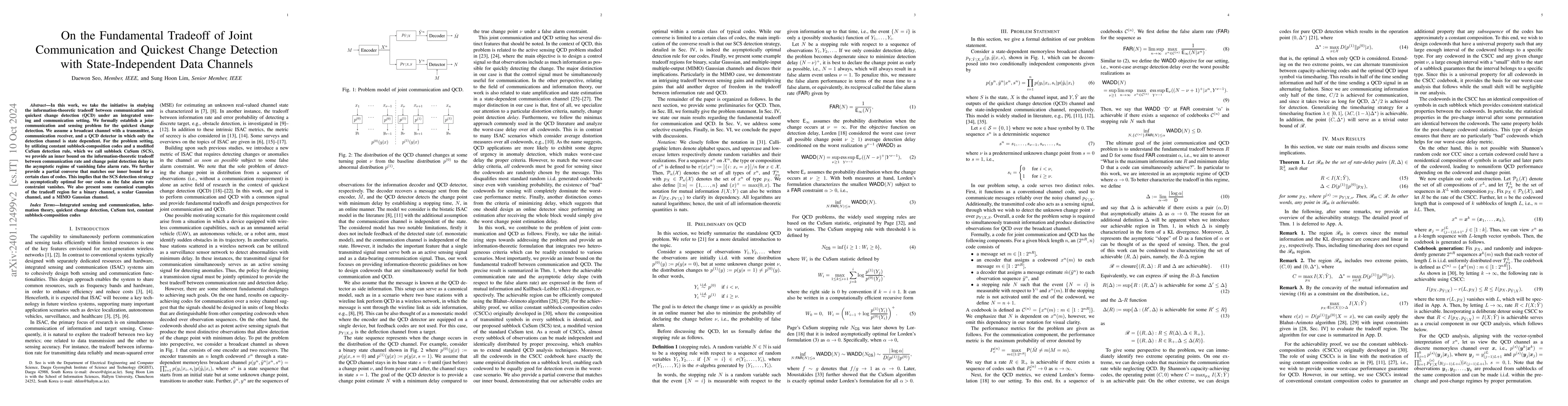 Thumbnail for On the Fundamental Tradeoff of Joint Communication and Quickest Change
  Detection
