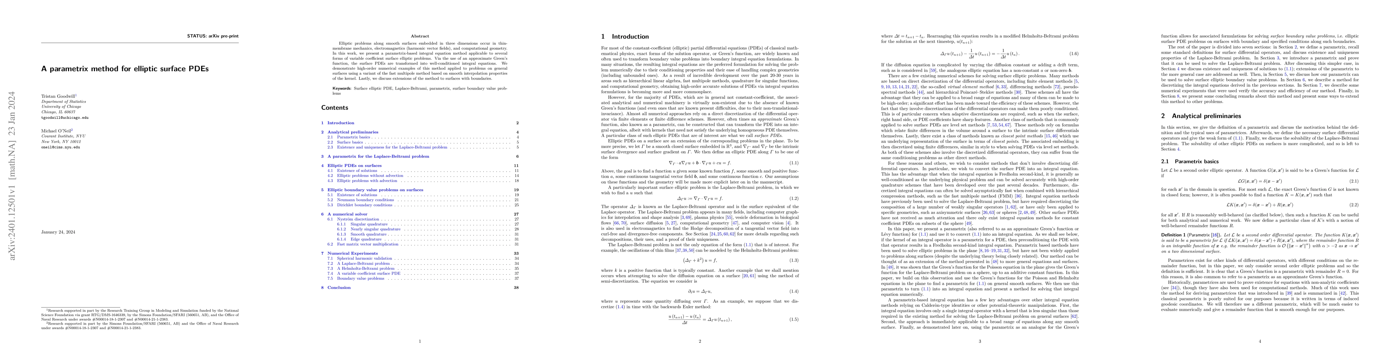 Thumbnail for A parametrix method for elliptic surface PDEs