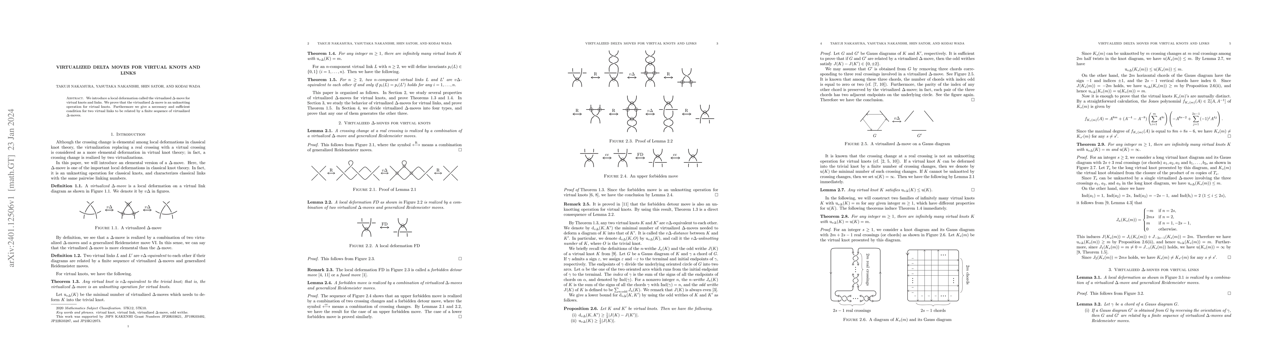 Thumbnail for Virtualized Delta moves for virtual knots and links