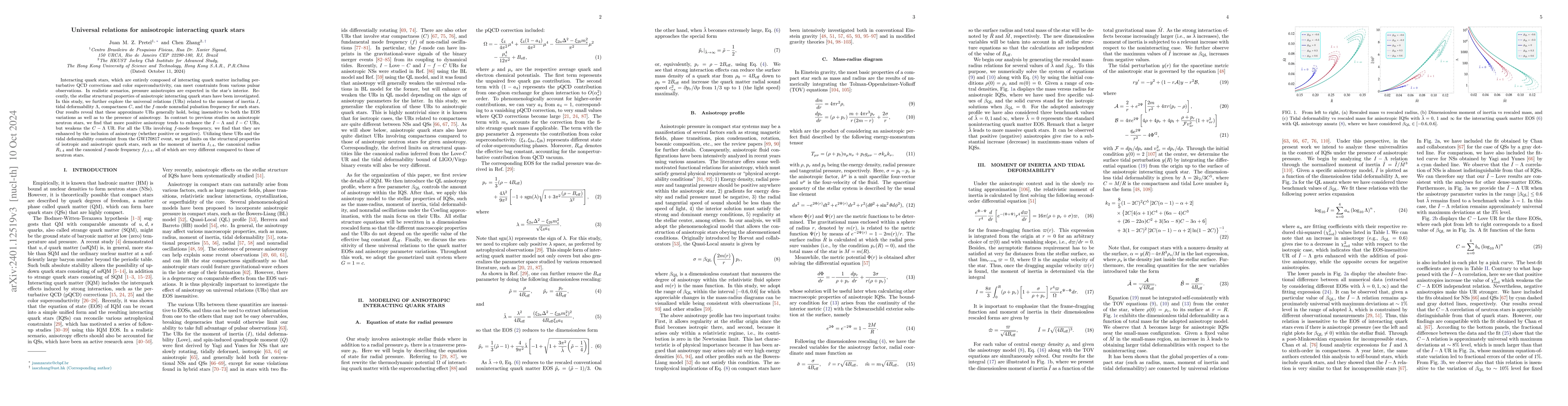 Thumbnail for Universal relations for anisotropic interacting quark stars