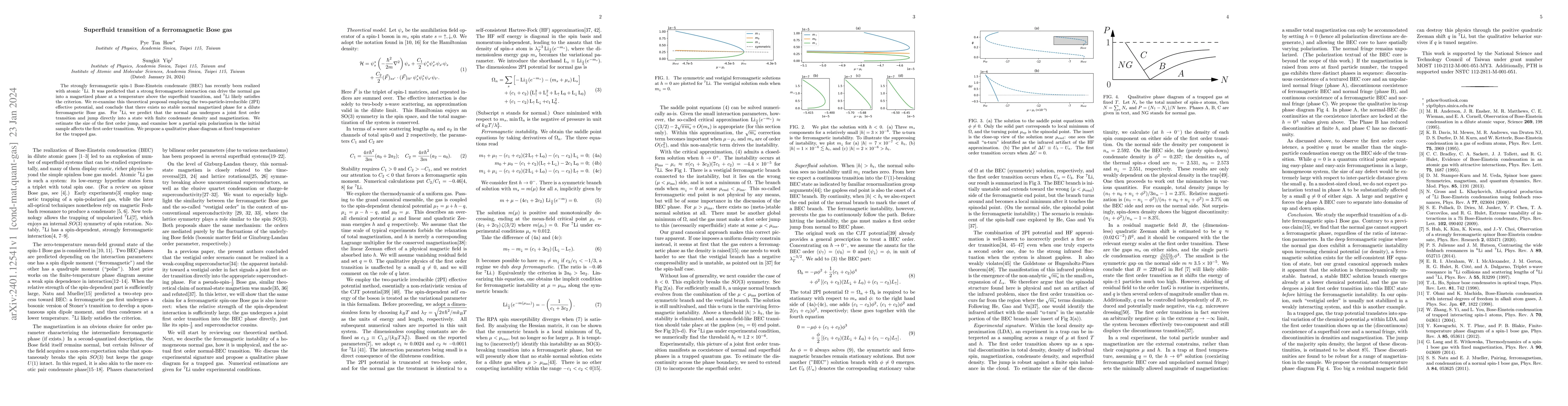 Thumbnail for Superfluid transition of a ferromagnetic Bose gas