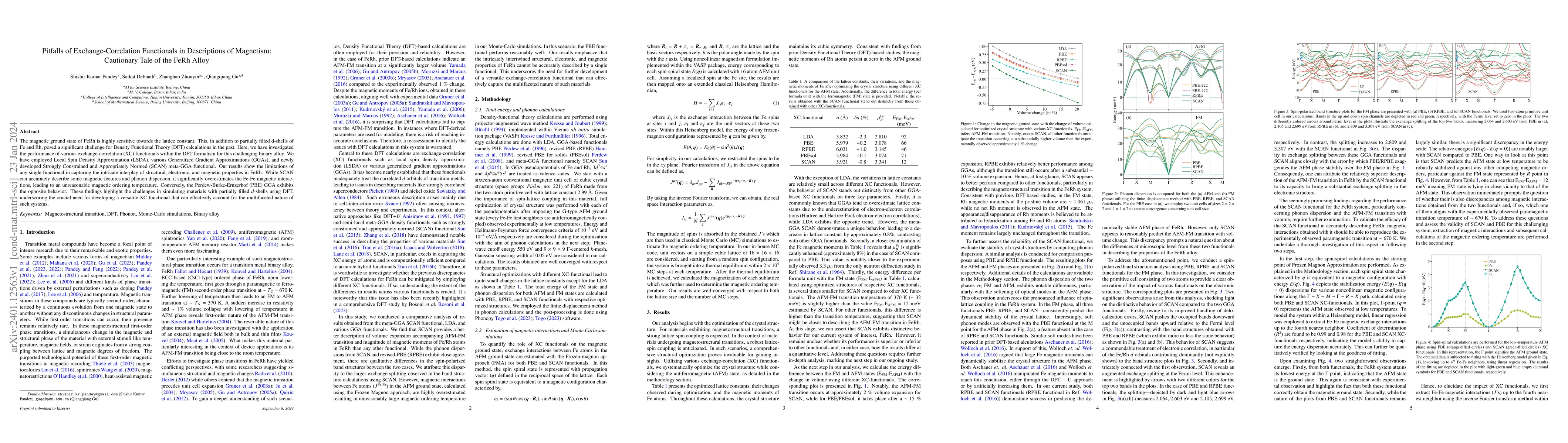 Thumbnail for Pitfalls of Exchange-Correlation Functionals in Descriptions of
  Magnetism: Cautionary Tale of the FeRh Alloy