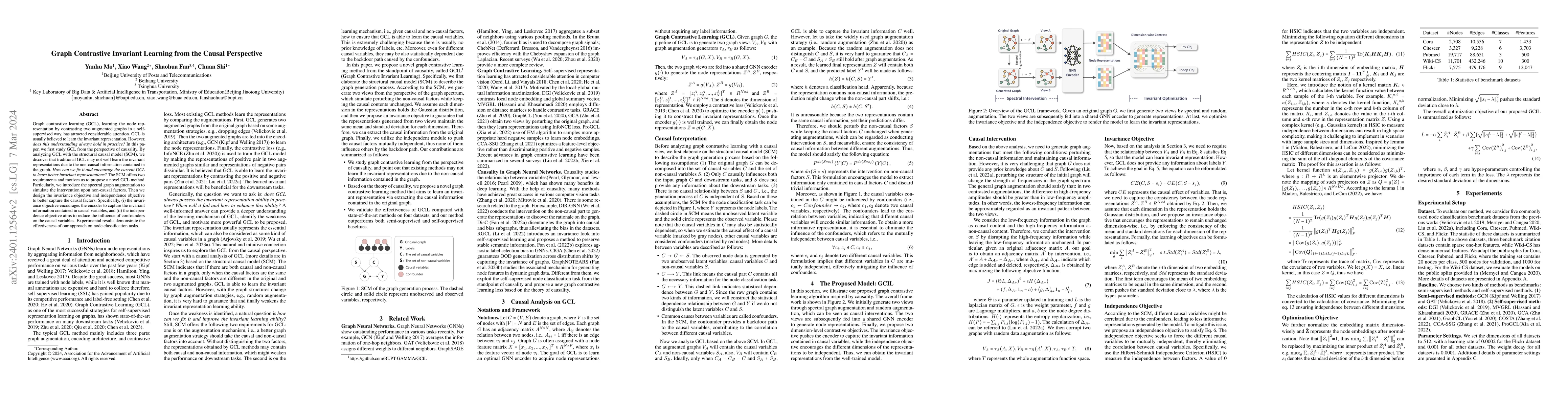 Thumbnail for Graph Contrastive Invariant Learning from the Causal Perspective