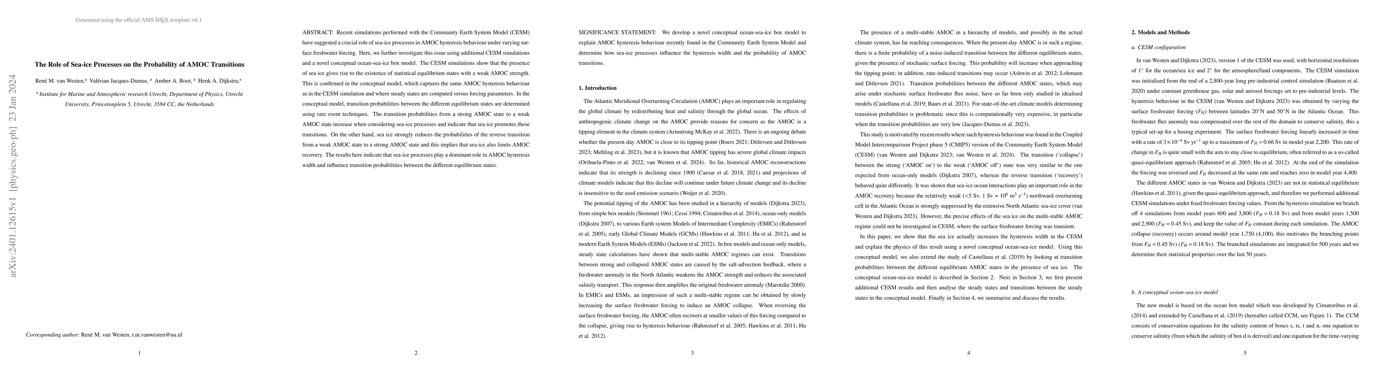 Thumbnail for The Role of Sea-ice Processes on the Probability of AMOC Transitions