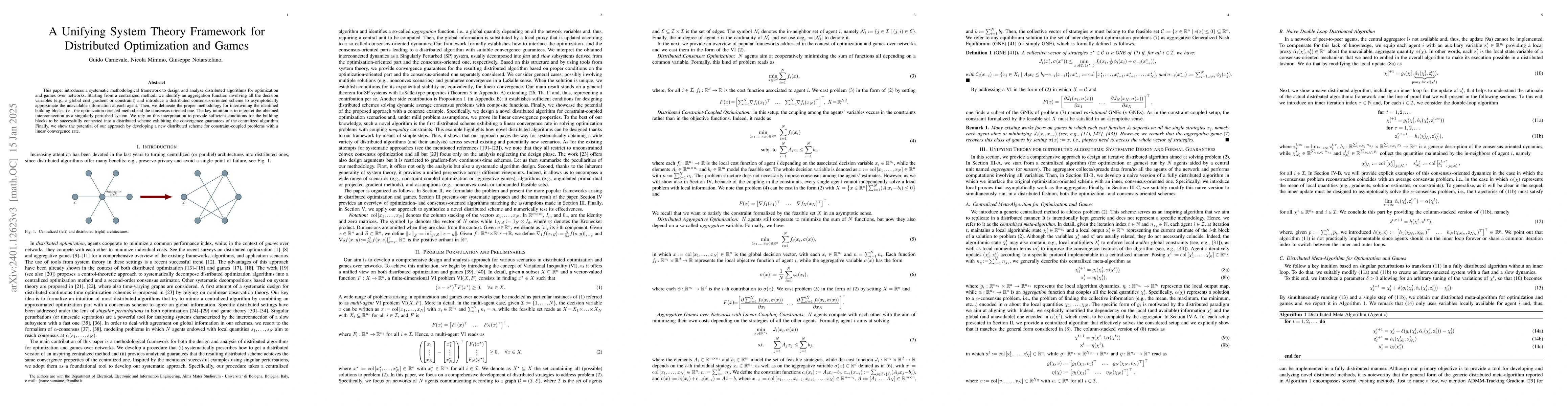 Thumbnail for A Unifying System Theory Framework for Distributed Optimization and
  Games