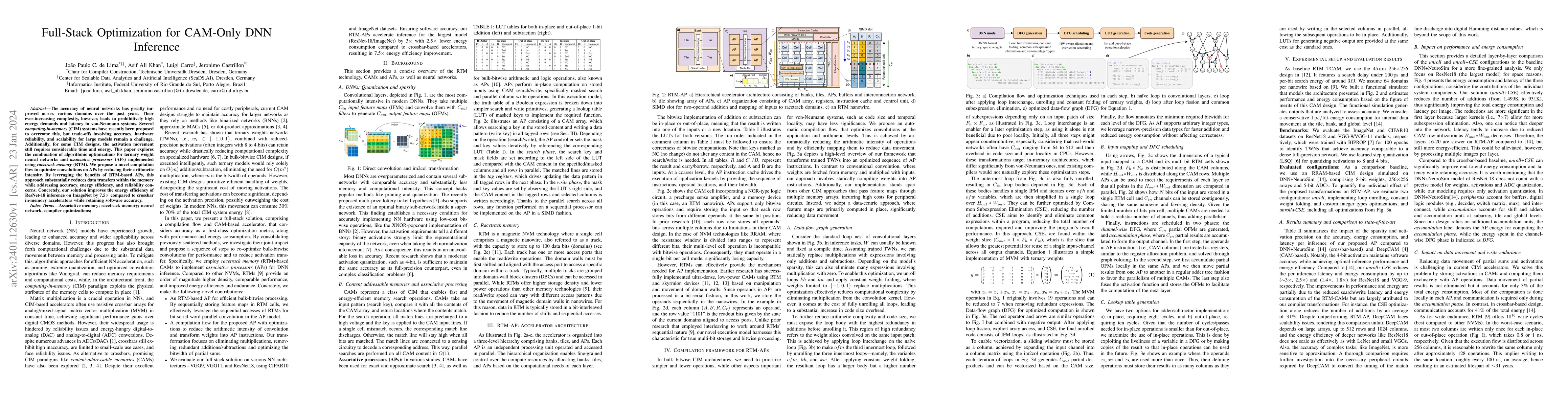 Thumbnail for Full-Stack Optimization for CAM-Only DNN Inference