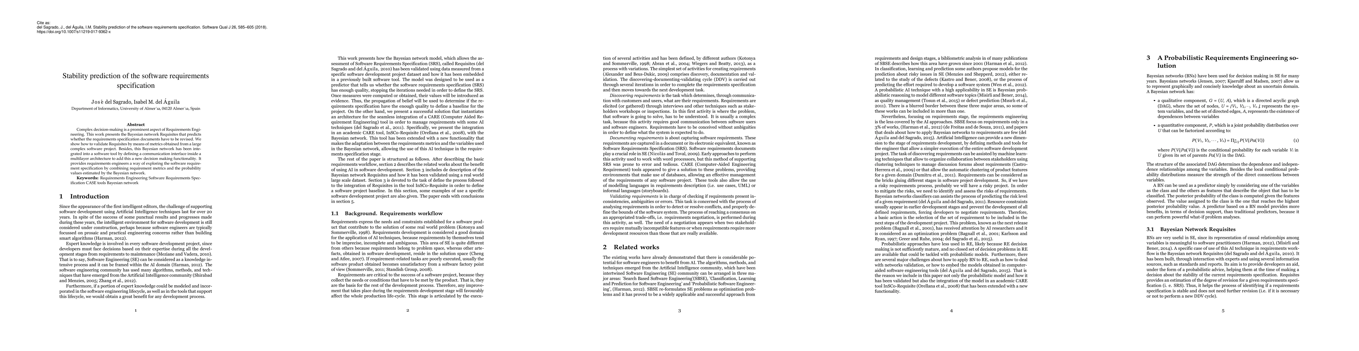 Thumbnail for Stability prediction of the software requirements specification