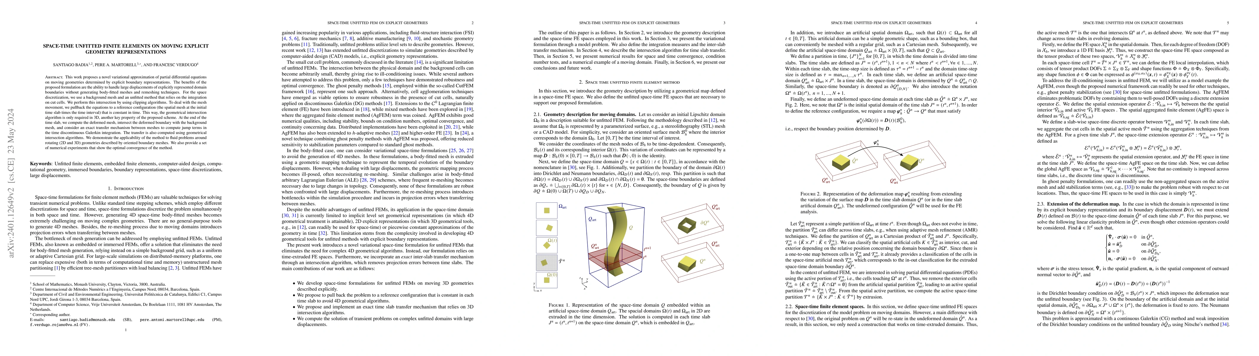 Thumbnail for Space-time unfitted finite elements on moving explicit geometry
  representations