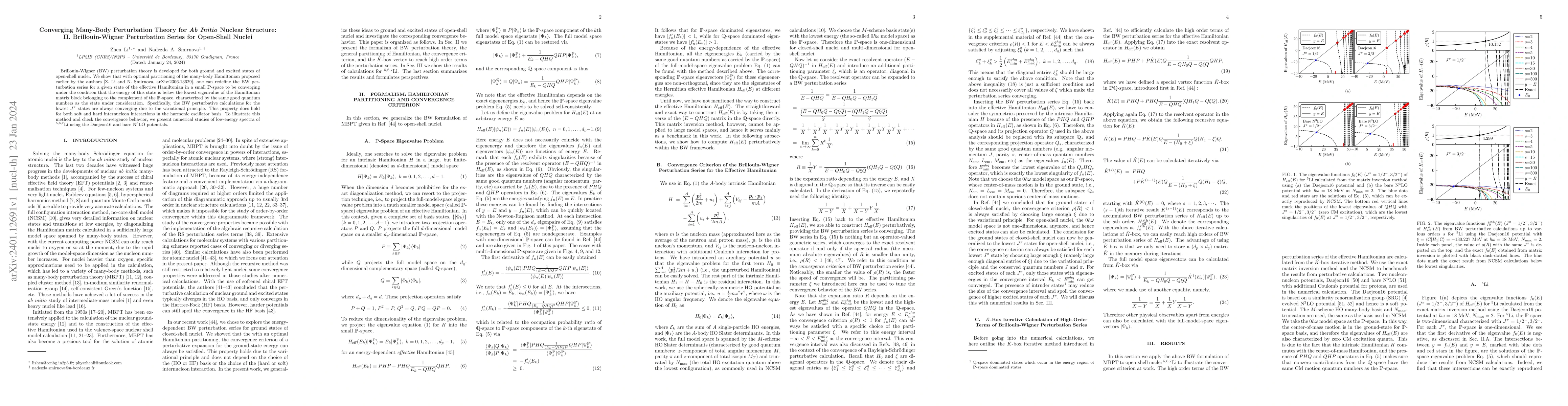 Thumbnail for Converging Many-Body Perturbation Theory for Ab Initio Nuclear
  Structure: II. Brillouin-Wigner Perturbation Series for Open-Shell Nuclei