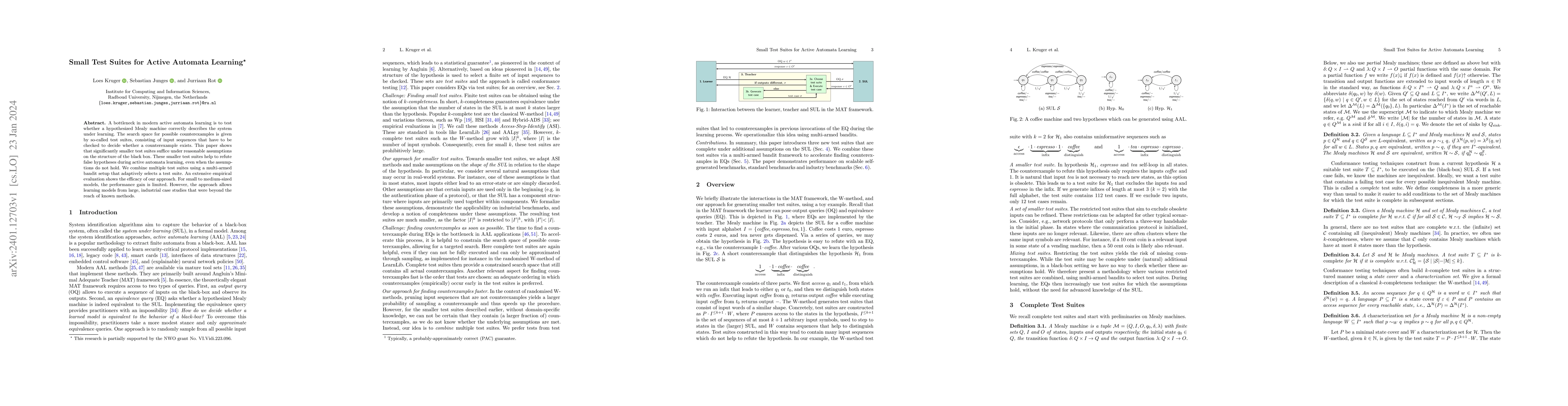 Thumbnail for Small Test Suites for Active Automata Learning