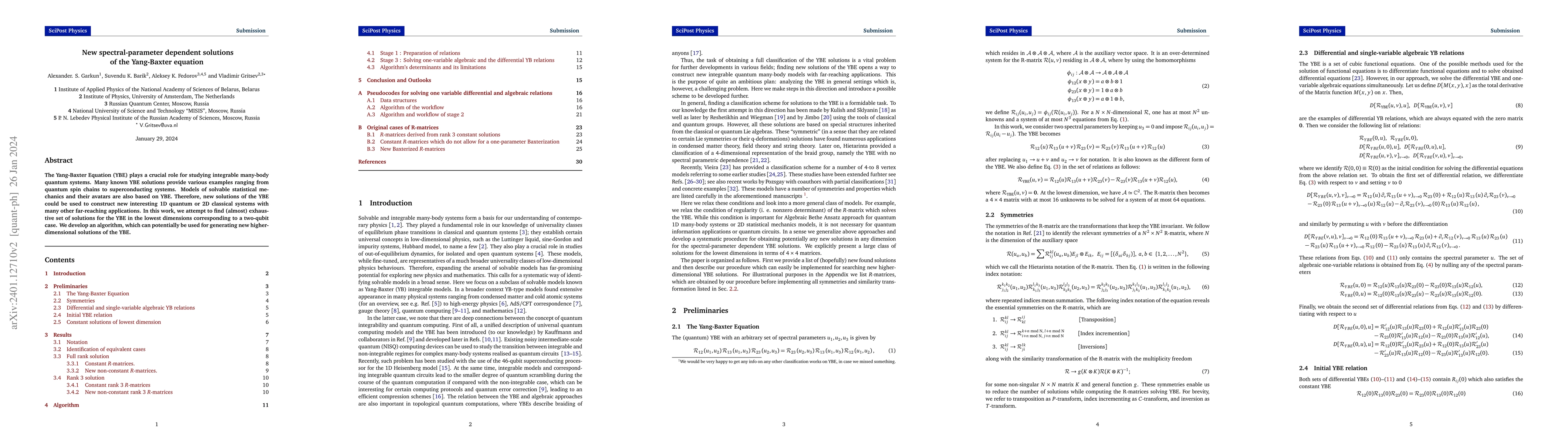 Thumbnail for New spectral-parameter dependent solutions of the Yang-Baxter equation