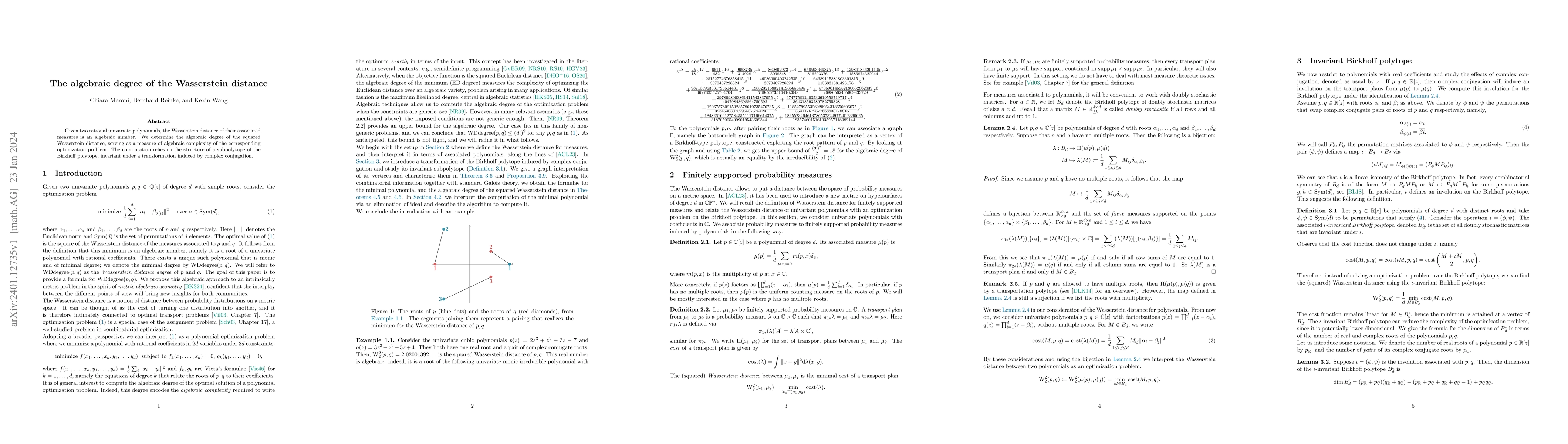 Thumbnail for The algebraic degree of the Wasserstein distance