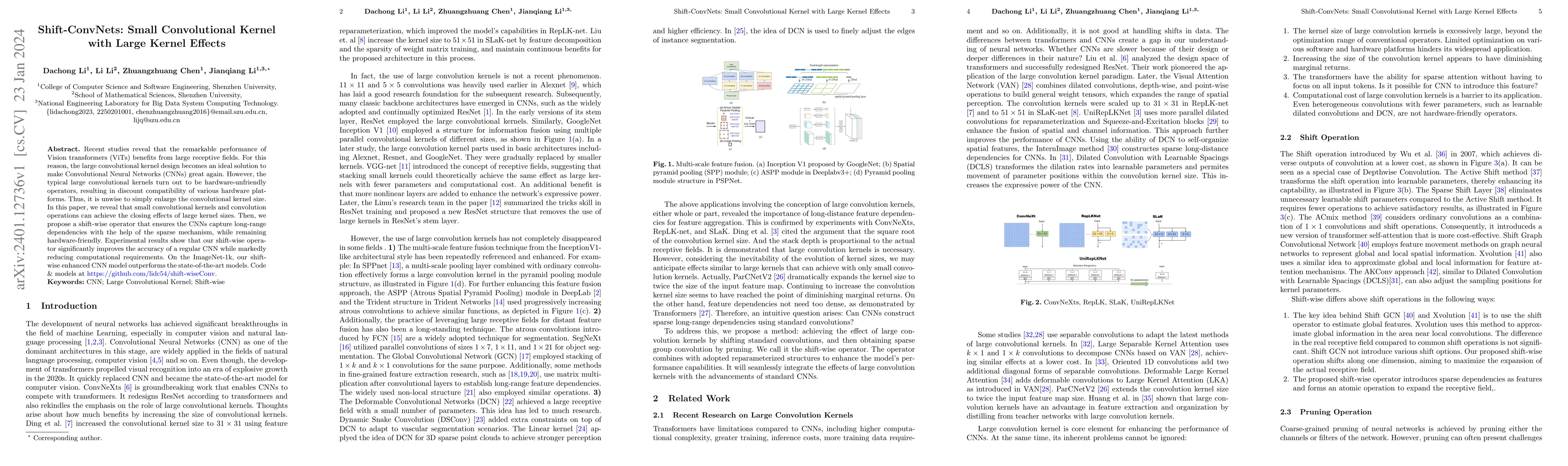 Thumbnail for Shift-ConvNets: Small Convolutional Kernel with Large Kernel Effects