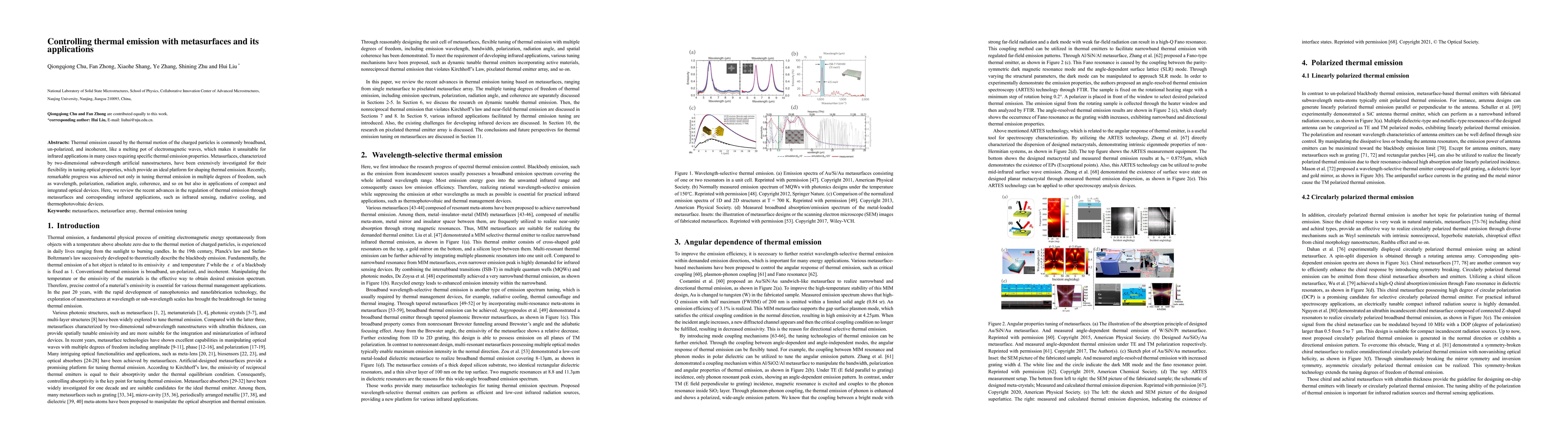 Thumbnail for Controlling thermal emission with metasurfaces and its applications
