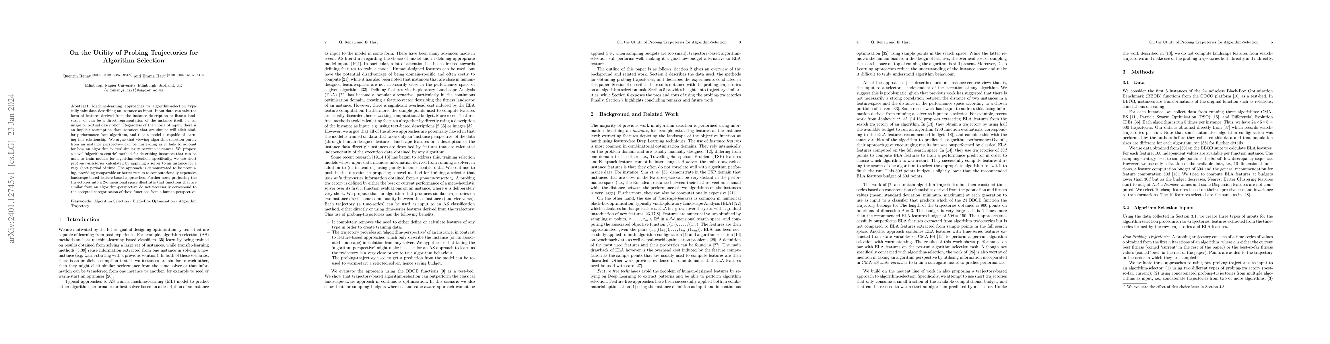 Thumbnail for On the Utility of Probing Trajectories for Algorithm-Selection