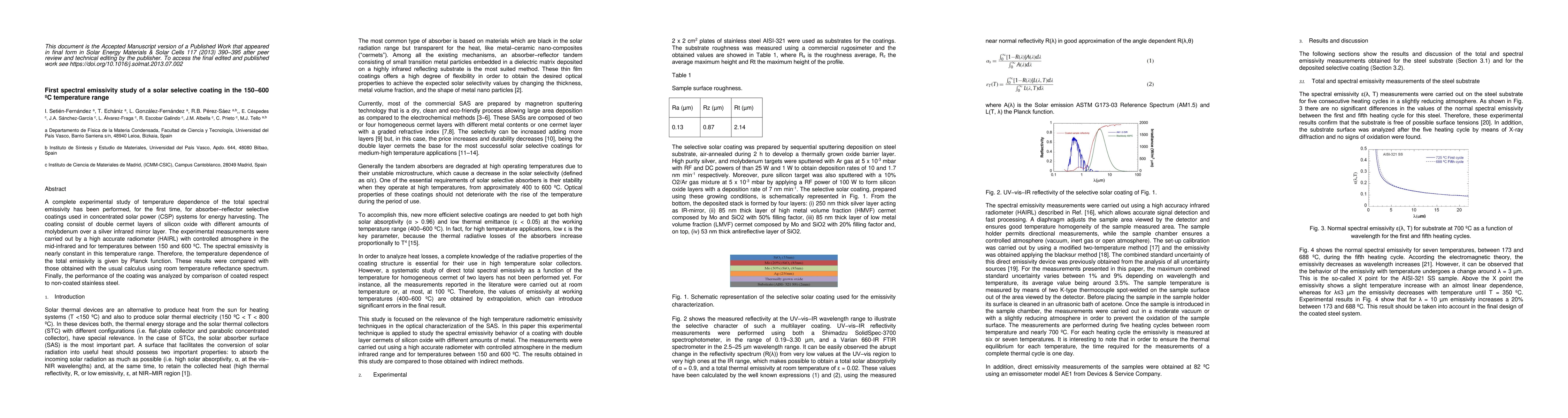 Thumbnail for First spectral emissivity study of a solar selective coating in the 150
  to 600 C temperature range